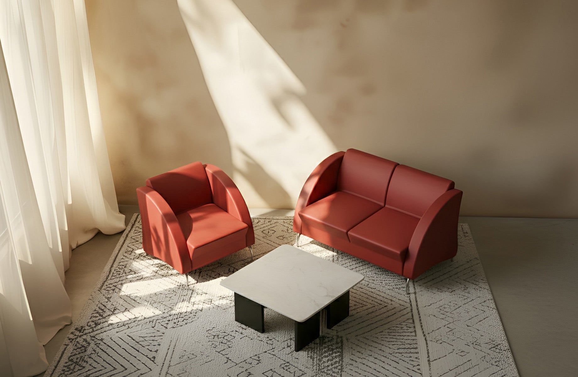 Linea - Coffee Table Square - White & Black