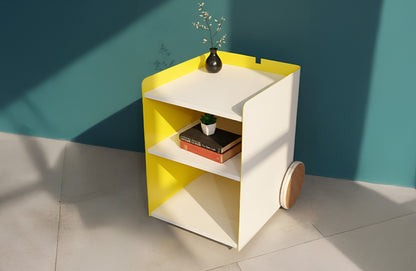 Reve - Mobile Cart Cabinet - Yellow & White