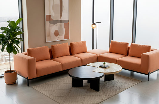 Noir - Sectional Sofa 3 + 2 - Peach